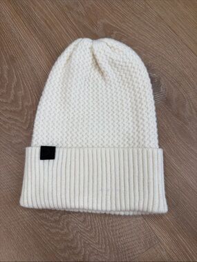 Cream Knit Beanie Hat